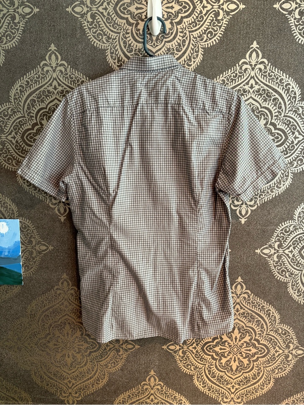 Ted Baker Small-Check Short-Sleeve Button-Down Shirt - Picture 3 of 3